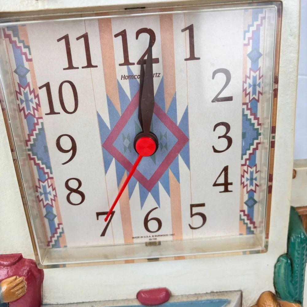 Vintage Pueblo Clock-Desert Southwest style-90’s-set of 3-RARE